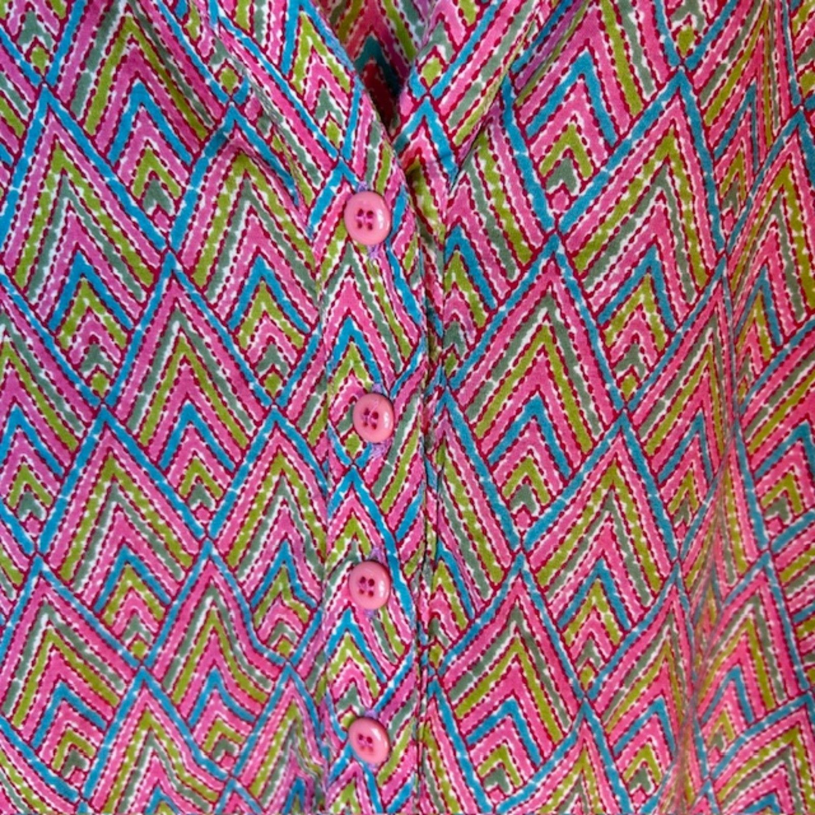 Bodhi Womens Nwot Multicolor Chevron Print V-Neck 3/4 Sleeve Tunic Top Size L — image 6 of 8
